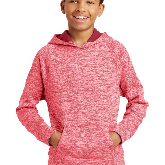 Youth PosiCharge ® Electric Heather Fleece Hooded Pullover Thumbnail